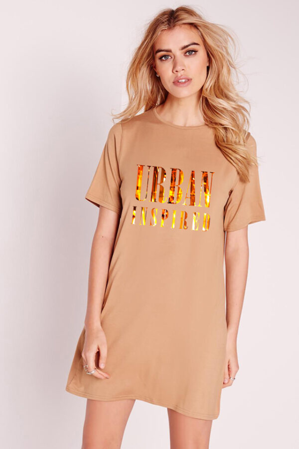 Gold night shirt dress